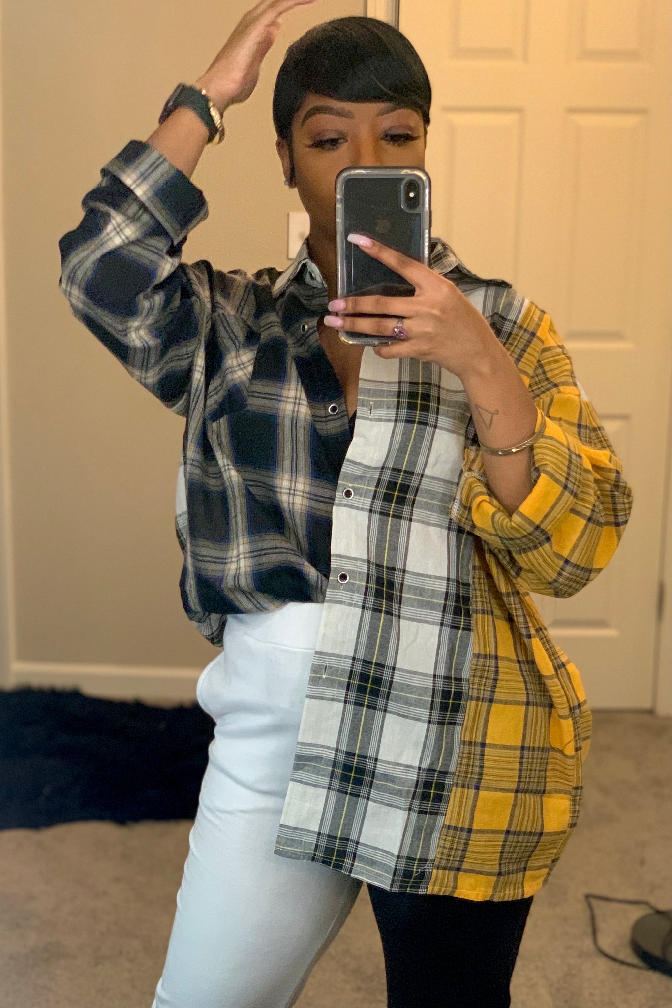 Patchwork Plaid | Button Up - Yellow